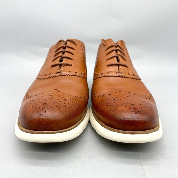 Cole Haan Mens 13M Zerogrand Wingtip Oxford Tan Leather Casual Shoes Brogue main image 8
